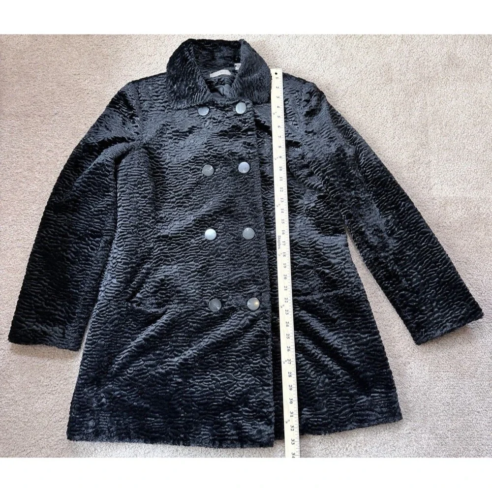 Vintage i.e. Faux Persian Lamb Fur Double-Breasted Coat – Size XL Mob Wife